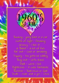 1960's Slang Definitions A6 template