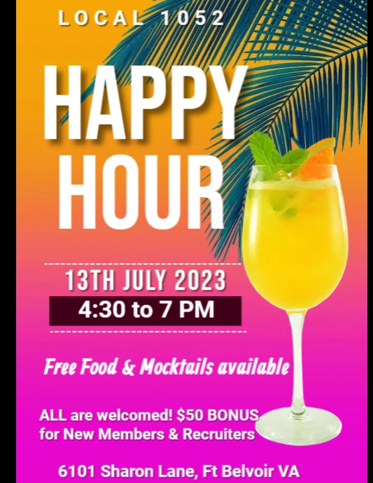 Cocktails, Happy Hour, Menu Template PosterMyWall
