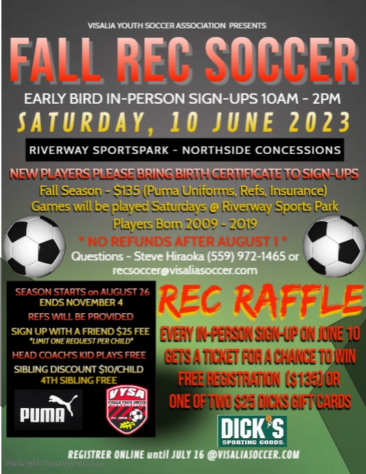 In person Fall Rec Flyer JUNE | PosterMyWall