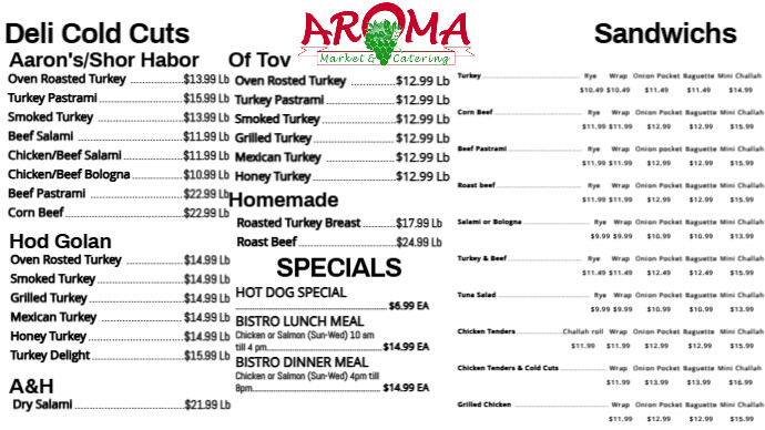 Copy of Deli Cold Cuts/Sandwich BOCA MENU | PosterMyWall