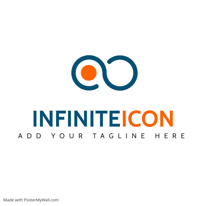 infinite icon logo template design dark blue