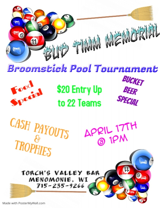 Broomstick Pool Tournament 2 PosterMyWall