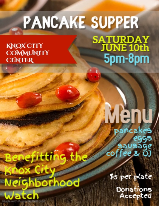 Pancake Breakfast Fundraiser Flyer PosterMyWall