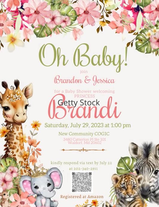 Gender Neutral Baby Shower Invitation Flyer (US Letter) template