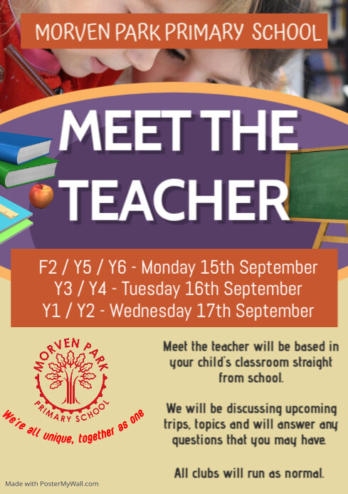 Meet the teacher A1 template