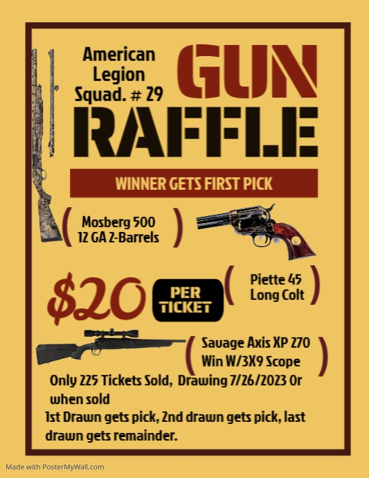 Gun Raffle Flyer | PosterMyWall