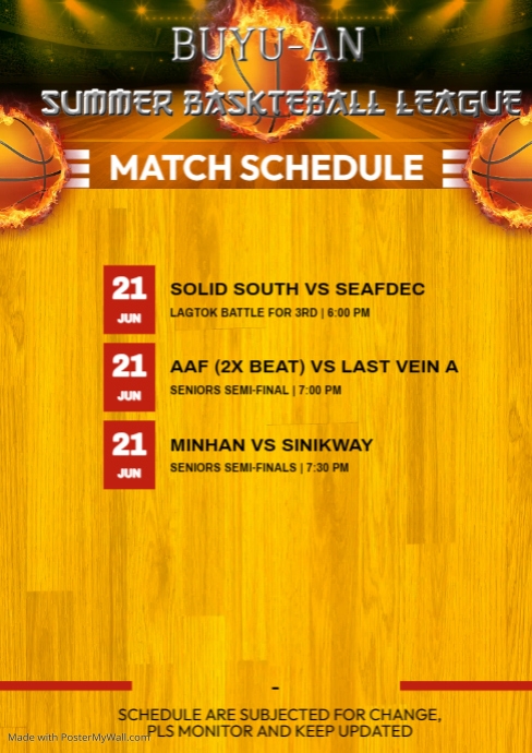 March Madness Match Schedule Template | PosterMyWall