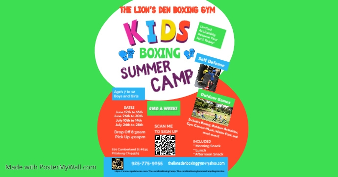 Kids Summer Camp Poster Flyer Template | PosterMyWall