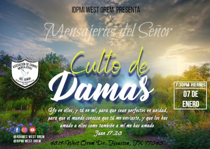 Culto de Damas Postcard template