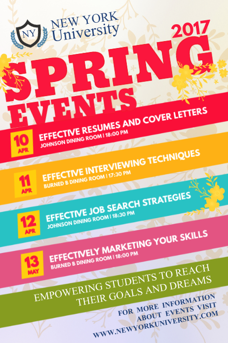 Spring Event Schedule Poster Template | PosterMyWall