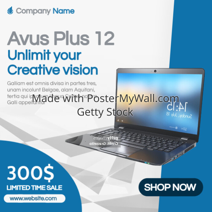 technology laptop template design white and b