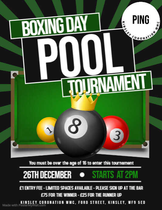 Pool Comp Posters Copy of Pool tournament | PosterMyWall
