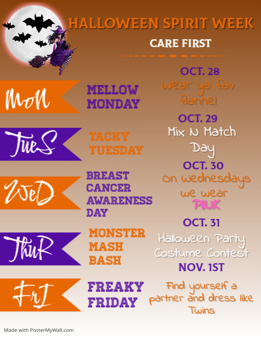 Halloween spirit week template PosterMyWall