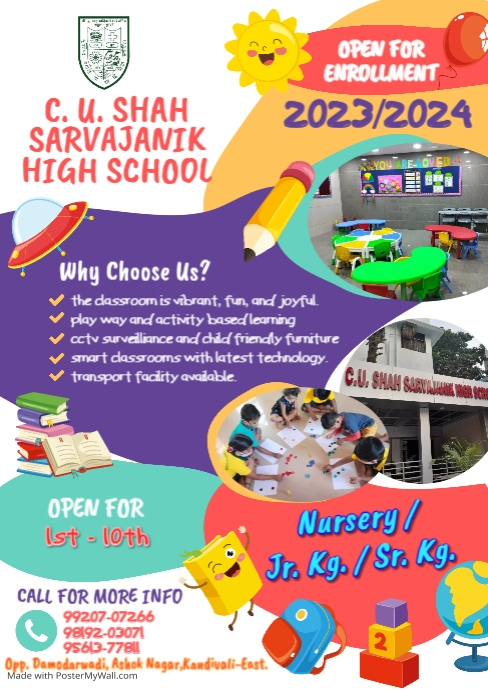 preschool enrollment advertisement A4 template