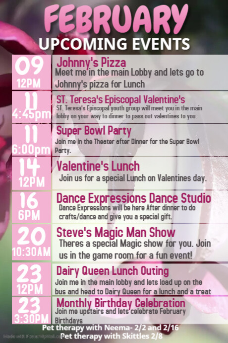February Upcoming Event Flyer | PosterMyWall