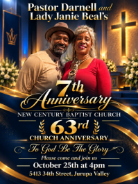 Pastor Darnell lady Janie Beal, 7 year anniversary 63rd Church anniversary