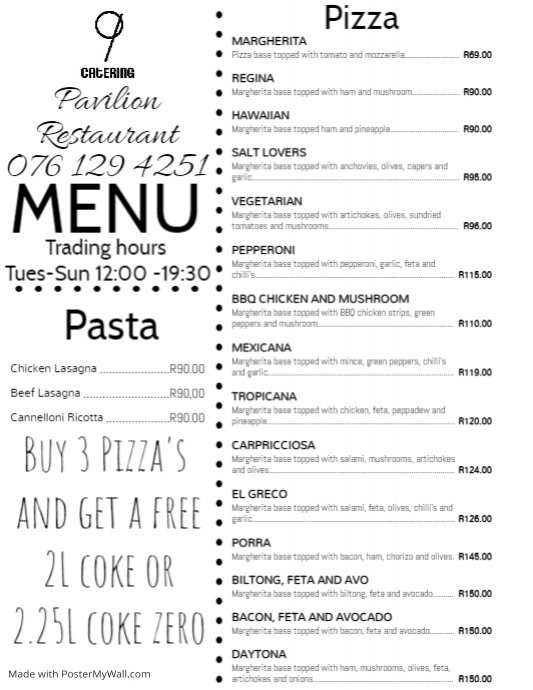 Copy of Copy of Menu | PosterMyWall