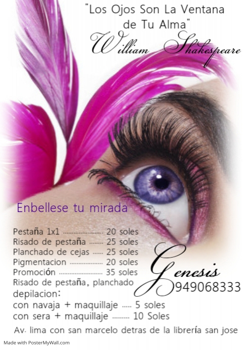 Eyelash Extensions Poster A4 template