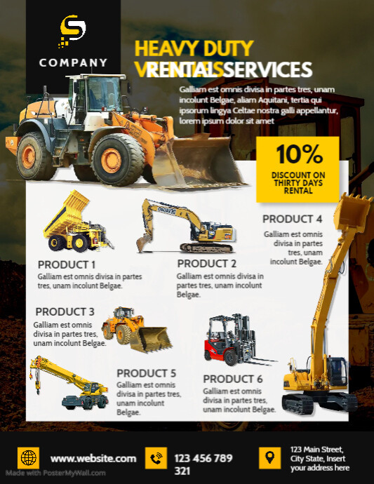 Heavy duty vehicles yellow and black