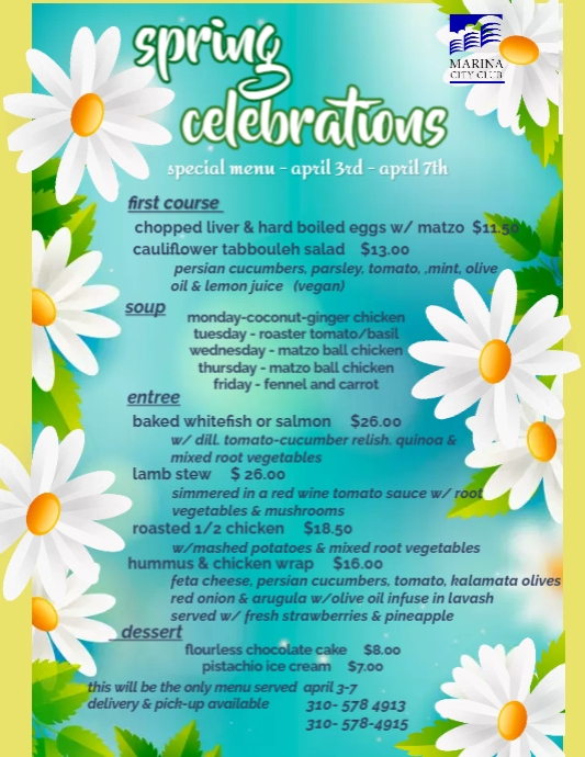 Happy spring menu Post | PosterMyWall