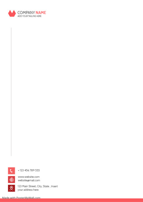 red and white colors corporate letterhead tem