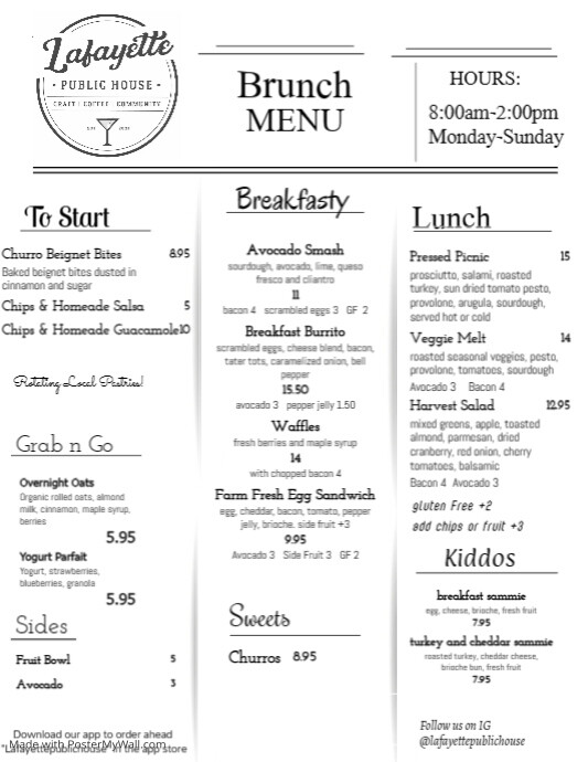 Menu Flyer (US Letter) template