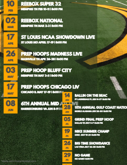 Sport Schedule Flyer | PosterMyWall