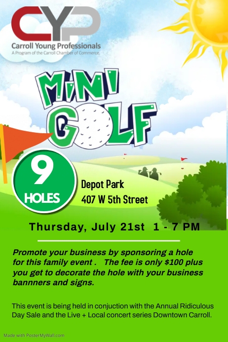 Mini golf sponsor flyer PosterMyWall Mini golf sponsor flyer PosterMyWall
