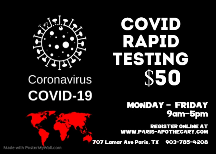 Corona Virus Testing Site Postcard template