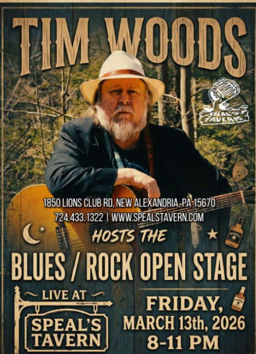 Tim Woods hosts Blues/Rock Open Stage at Speal's Tavern