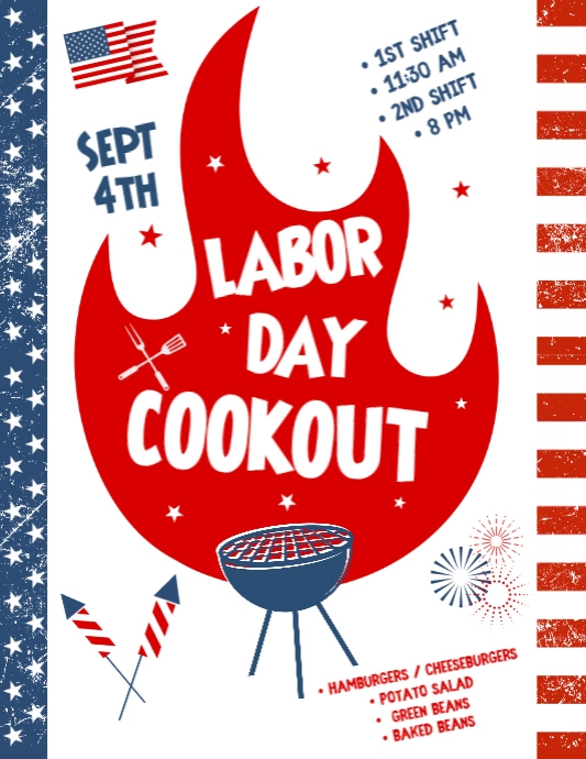 LABOR DAY BARBECUE FLYER template