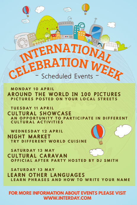 Embassy Week Event Schedule Poster Template | PosterMyWall