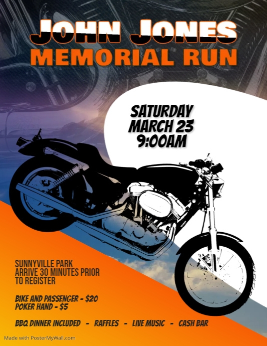 motorcycle run rally flyer template | PosterMyWall