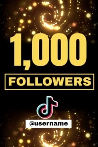 1K followers Poster template