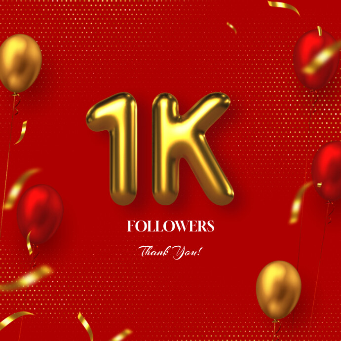 1k followers Instagram Post template