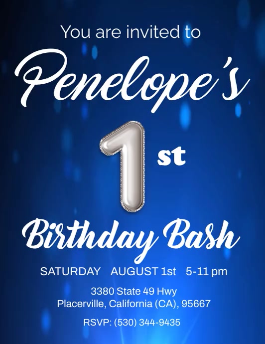 1st Birthday Template PosterMyWall
