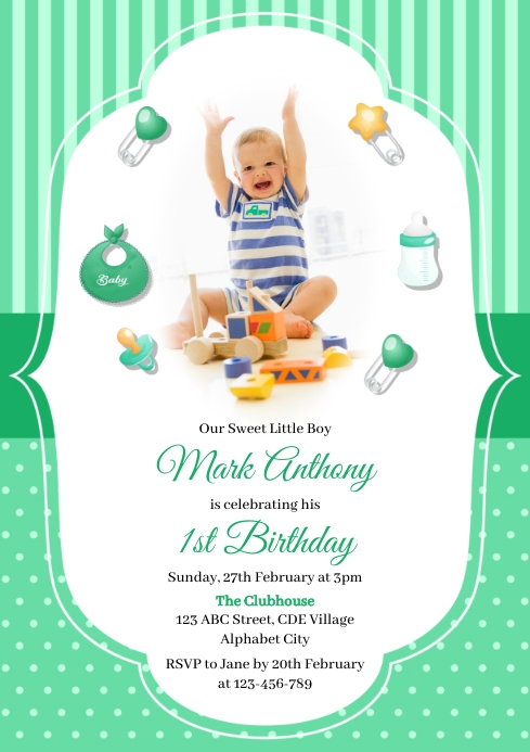 1st Birthday Invitation Template | PosterMyWall