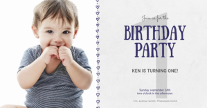 1st Birthday Party Invitation Template delt Facebook-billede