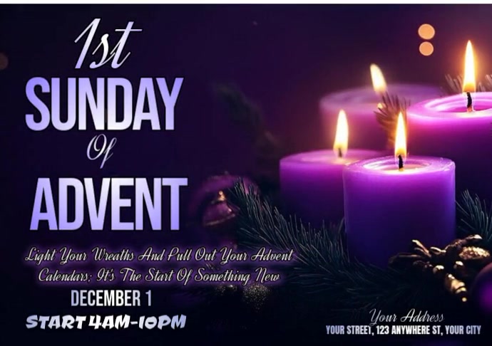 First Week Advent Graphics 1st Sunday Of Advent Template | PosterMyWall