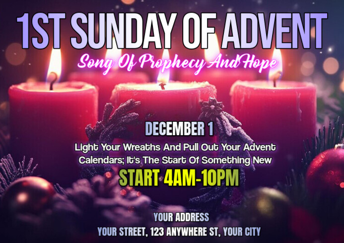 1st Sunday Of Advent A4 template