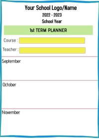 1st Term Layout 7,530+ school planner Customizable Design Templates | PosterMyWall