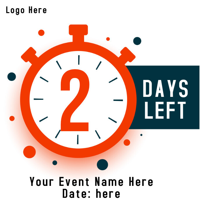 Double Countdown Design 2 Days Left Countdown Design Template | PosterMyWall