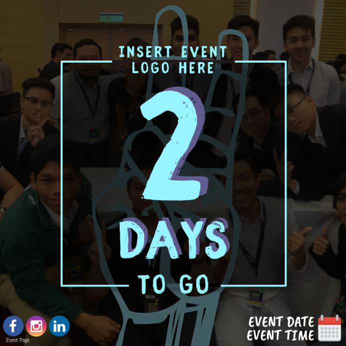 2 Days To Go Countdown Event Template | PosterMyWall