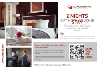 2 night stay hotel voucher gift card template Postcard
