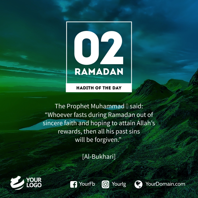 2 ramadan hadith instagram facebook template | PosterMyWall