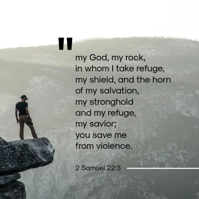 2 Samuel 22:3 bible verse Instagram Post template