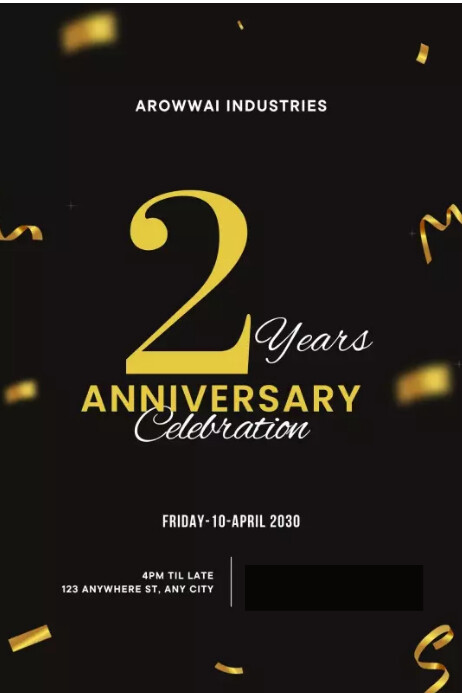 Two Years Text 2 years anniversary Template | PosterMyWall