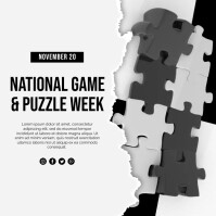 White National Game & Puzzle Week Instagram Post Template