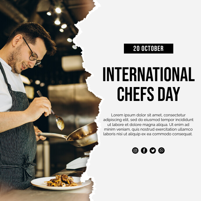 20 Oct - International Chefs Day Template | PosterMyWall