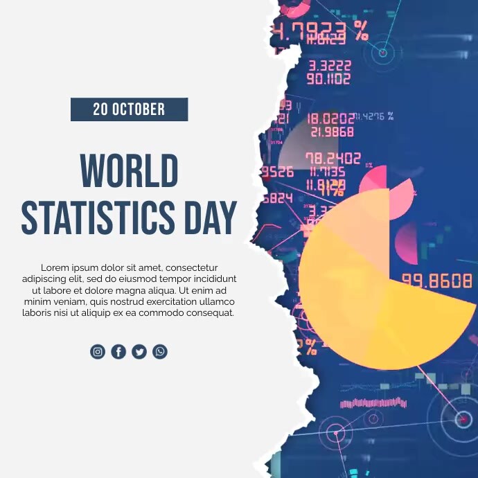 20 Oct - World Statistics Day Instagram Post template